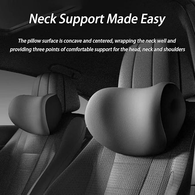 Car Lumbar Support Pillow and Car Neck Pillow Kit for Jaguar I Pace 2018 2019 2020 2021 2022 2023 2024 2025 2026, Car Seat Neck Back Rest Pillows, Ergonomic Car Seat Headrest & Lumbar Cushion