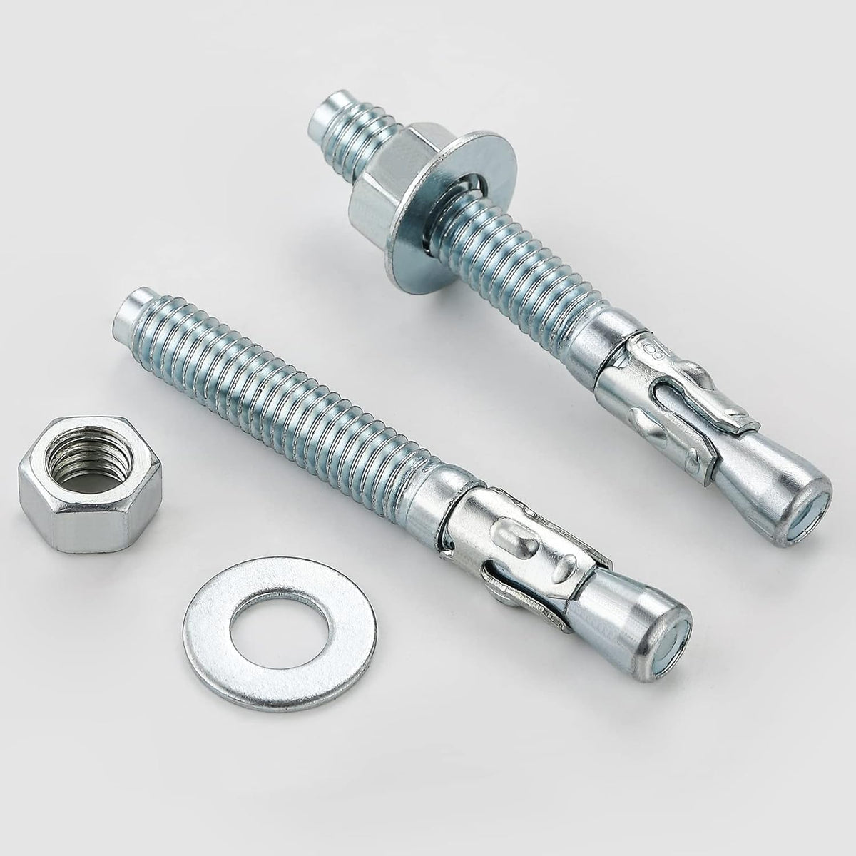 1/2x6 10Pcs Inch Standard Fasteners for Heavy-Duty Zinc Wedge Anchors for Cement and Concrete