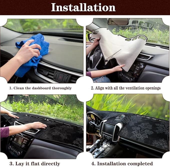 Dashboard Cover for Ford EcoSport 2018-2020,Anti-Glare Sun Shield,Non-Slip Custom Fit Dash Mat,Interior Protector,Microsuede