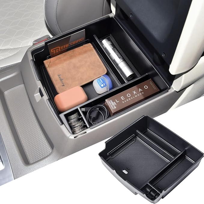 TACORBO Center Console Organizer Compatible with Kia Carnival 2026 2025 2024 2023 2022 Accessories Insert Tray, KA4 MPV Armrest Secondary Storage Box, Black Trim