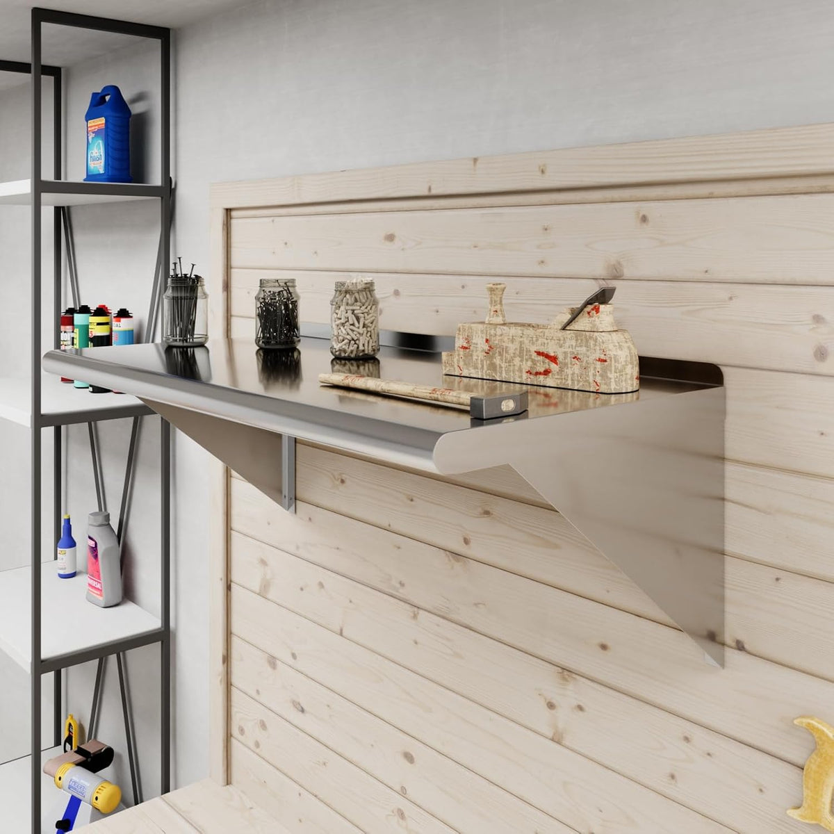 AmGood 36" Long X 18" Deep Stainless Steel Wall Shelf | NSF Certified | Appliance & Equipment Metal Shelving | Kitchen, Restaurant, Garage, Laundry, Utility Room
