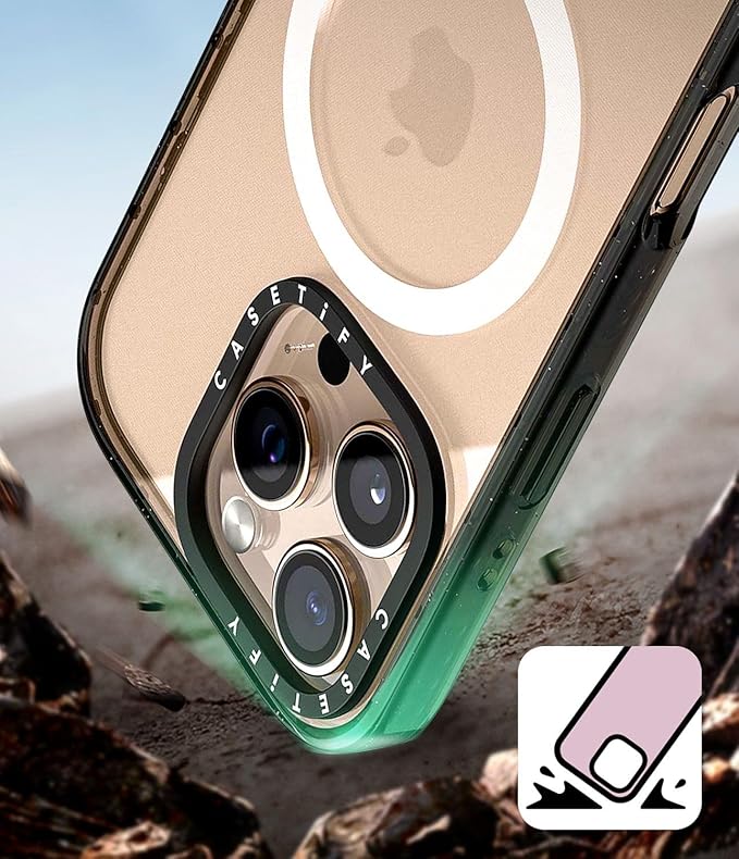 CASETiFY Impact iPhone 16 Pro Max Case [Slim/Compatible with Magsafe / 8.2 ft. 4X Military Grade Drop Protection] - Silver Tiger - Clear Black