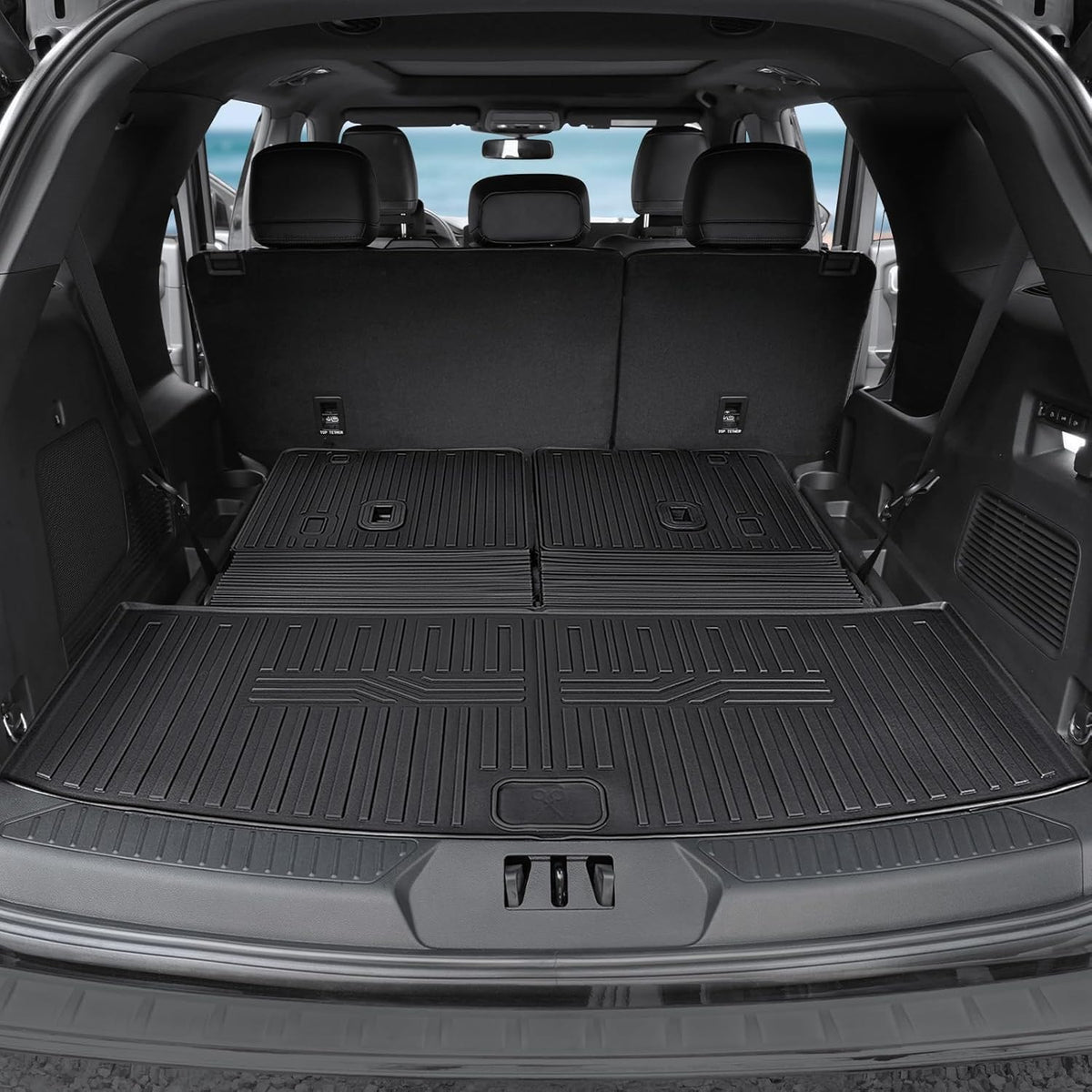 Floor Mats for 2020-2024 2025 Ford Explorer (7-seat), All Weather TPE Floor Mat Cargo Liner with Backrest Mat for Explorer ST/XLT Accessories