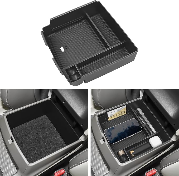 YOJOJOCO Center Console Organizer Compatible with Kia Carnival 2026 2025 2024 2023 2022 (LX/LXS/EX/SX/SX Prestige) Accessories Black ABS Plastic Material Armrest Secondary Storage Box