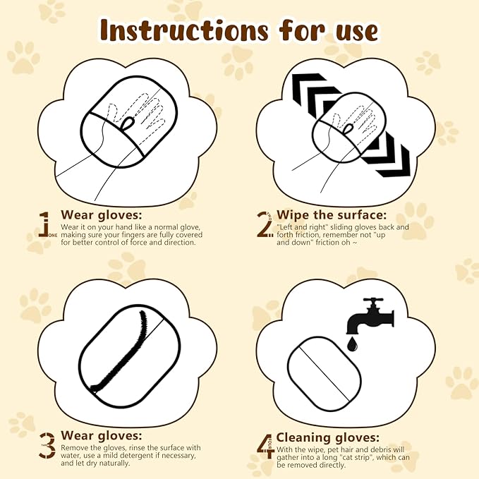 Pet Hair Removal Glove for Cats & Dogs, 2025 Newly Upgraded Electrostatic Pet Hair Gloves, Reusable Pet Hair Remover Tool for Clothing, Couch, Carpet, Curtain