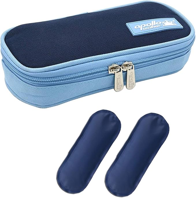 Goldwheat Portable Insulin Cooler Travel Case Diabetes Medication Organizer Medical Cooler Bag with 2 Ice Packs