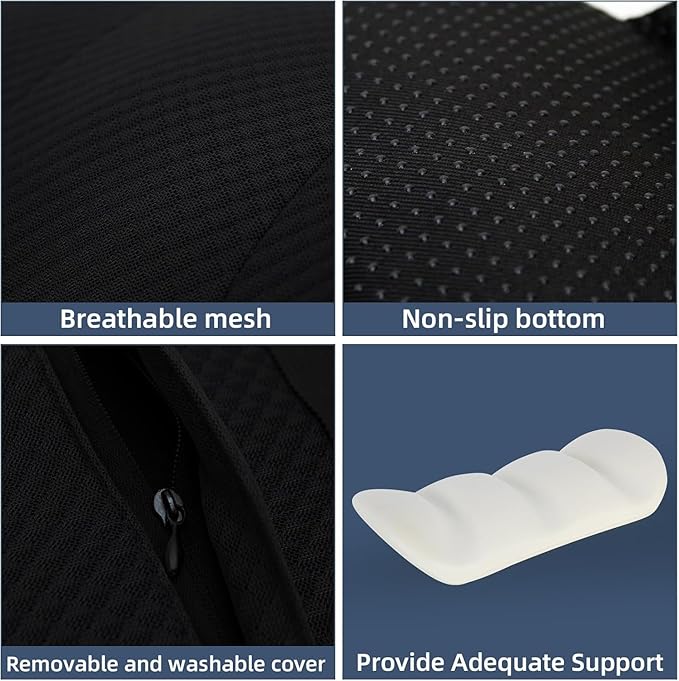 1 Piece Automotive Seat Lumbar Support Pillow for Hyundai Santa Fe 2019-2023, Driving Lower Back Cushion Ergonomic Orthopedic Posture Rest