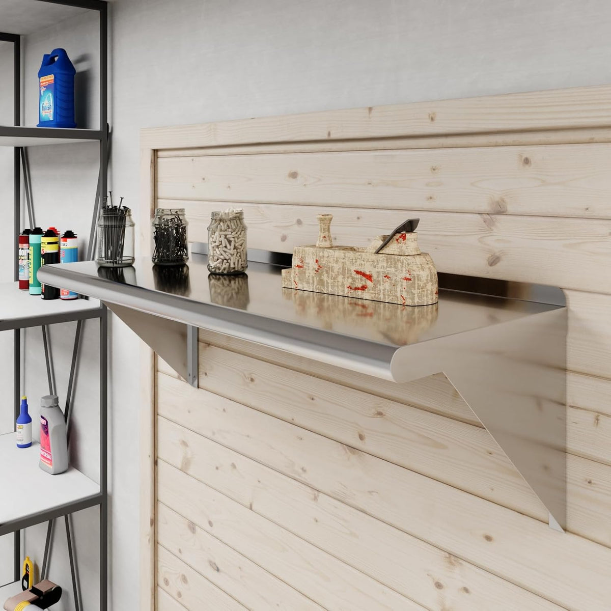 AmGood 36" Long X 14" Deep Stainless Steel Wall Shelf | NSF Certified | Appliance & Equipment Metal Shelving | Kitchen, Restaurant, Garage, Laundry, Utility Room