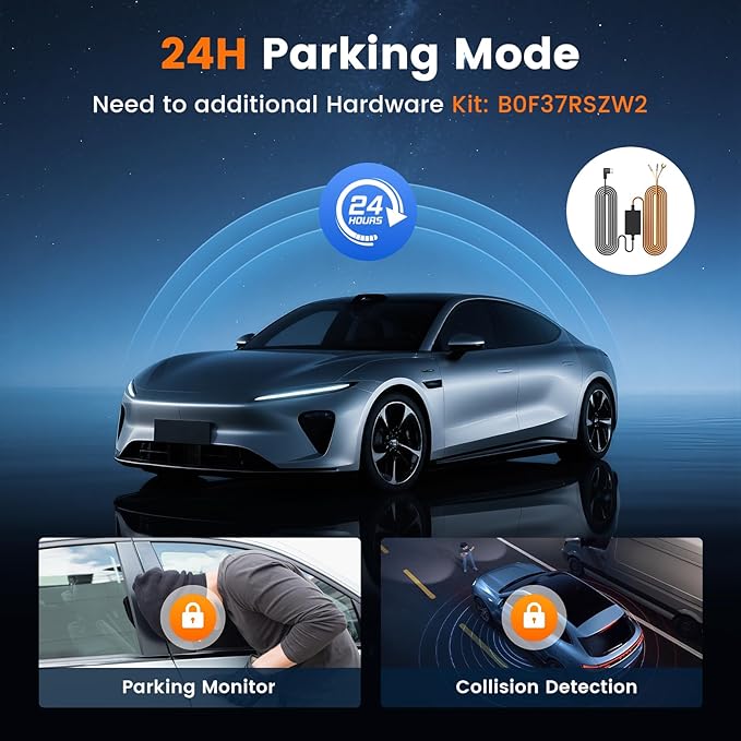 4K Mirror Dash Cam Front and Rear, 10'' Touch Screen Rear Digital View 1080P Rear Mirror Camera for Cars, 170° Night Vision, WDR, 24H Parking Monitoring/Rerverse Assist/Voice Control/G Sensor