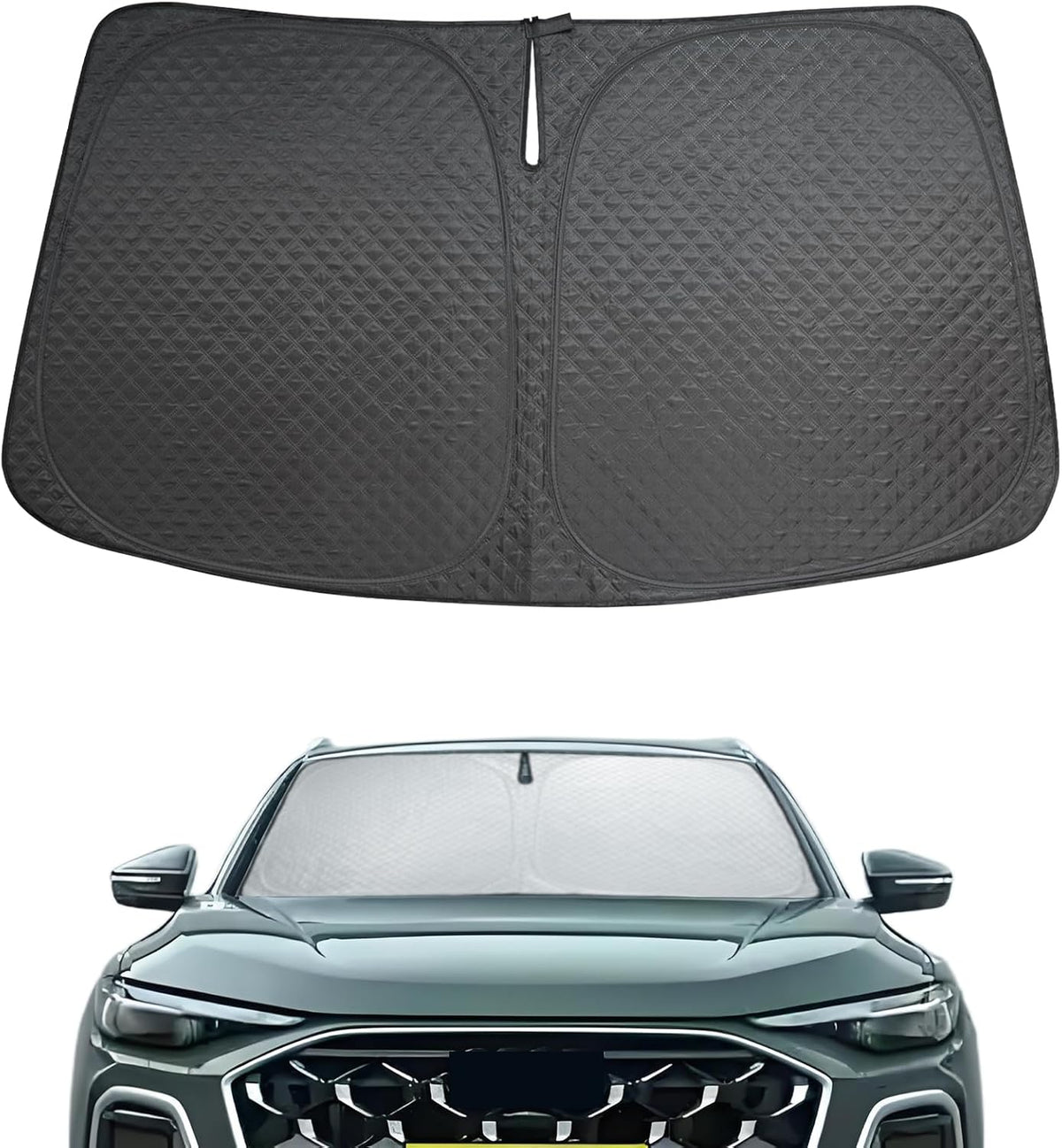 Car Windshield Sun Shade 5 Layers Thick for Audi Q5 SUV 2018-2024 2025 - Front Window Sunshade Sun Visor Accessories - Protector Vehicle Reflect UV Sun and Heat
