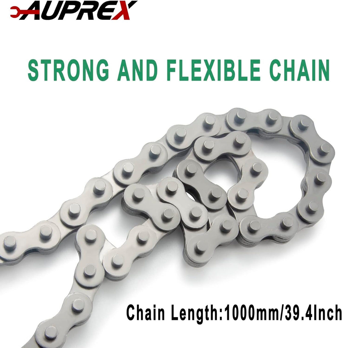 24 Inch Heavy Duty Chain Oil Filter Wrench, Adjustable Long Handle Tool Fits Max 12.6 Inch Diameter