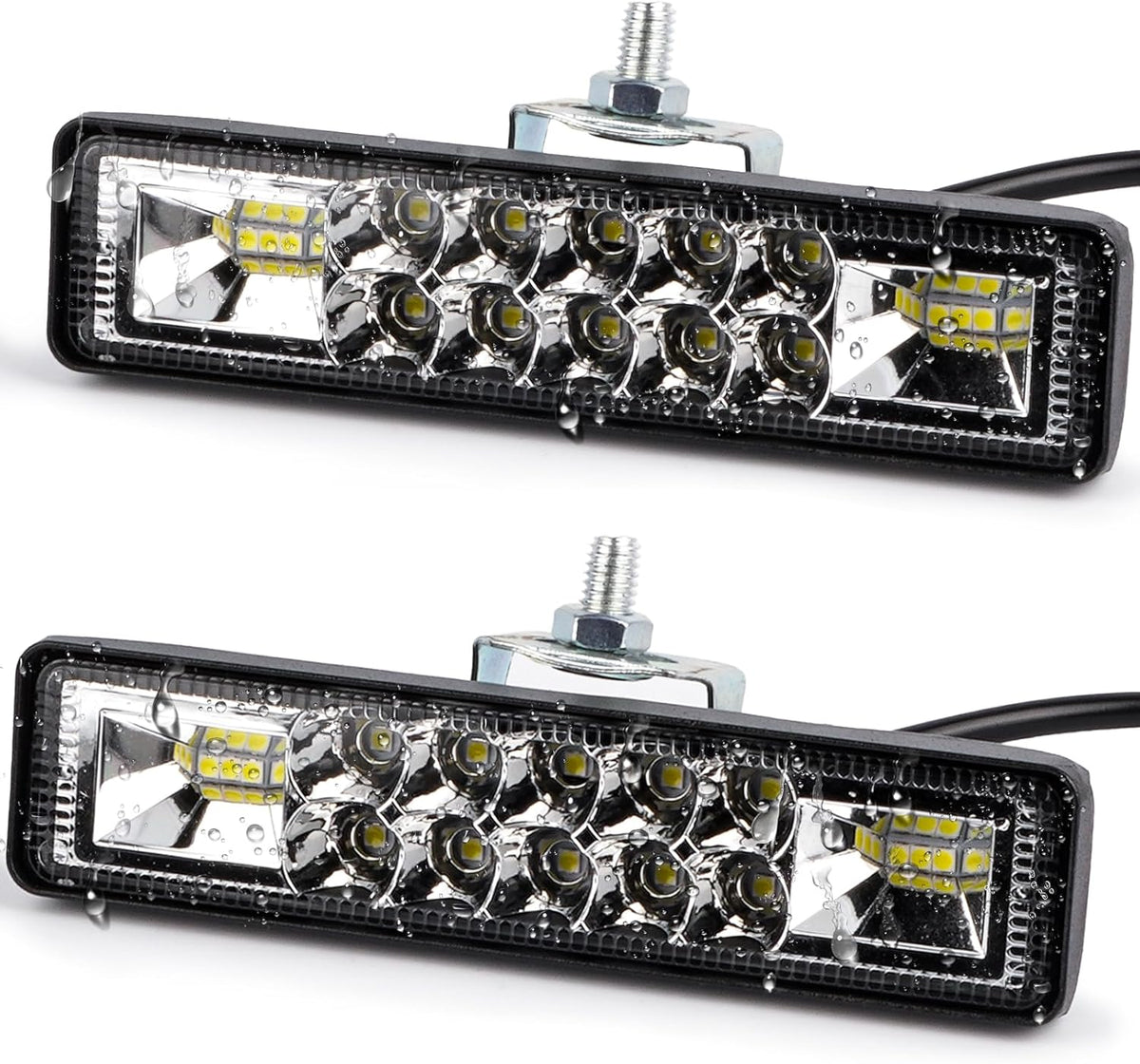 LIGBT 2PCS LED Light Bar 5.7 Inch Slim 60W Led Driving Lights Waterproof Driving Fog Light Flood Spot Beam Combo LED Work Lights for Jeep Truck Boat Car UTV ATV