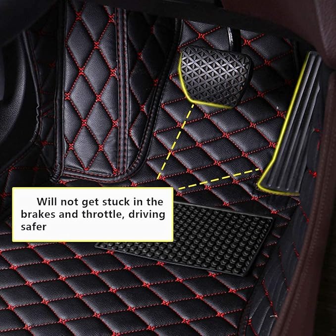 Custom Fit Car Floor Mats - Full Coverage Automotive Leather Floor Liners for Most Vehicles by MingyunSM (Beige)