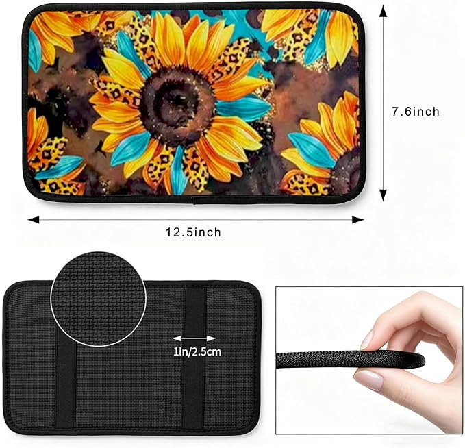Cool 12 Gauge Vehicle Center Console Armrest Cover Pad,Bullet Car Accessories Soft Middle Console Cushion Pad,Auto Arm Rest Mat Decor Bullets Gifts for Women Men Dad for Most Vehicle SUV Truck
