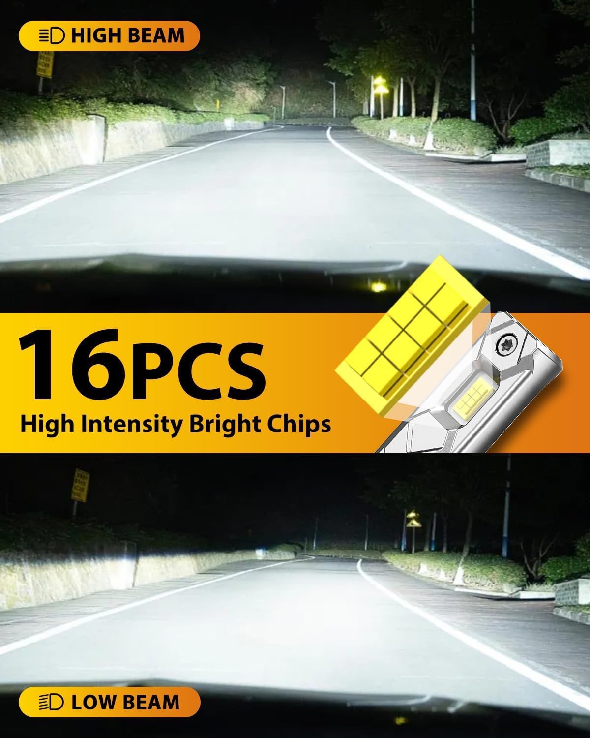 2025 Upgraded H11/H9/H8 9005/HB3 𝐋𝐄𝐃 Bulbs Combo, 𝟗𝟎𝟎% 𝟔𝟎𝟎𝟎𝟎𝐋𝐌 Ultra Brighter H11 9005 Fog Lights or Off-Road Use, 1:1 Size 6500K White Plug N Play, Pack of 4