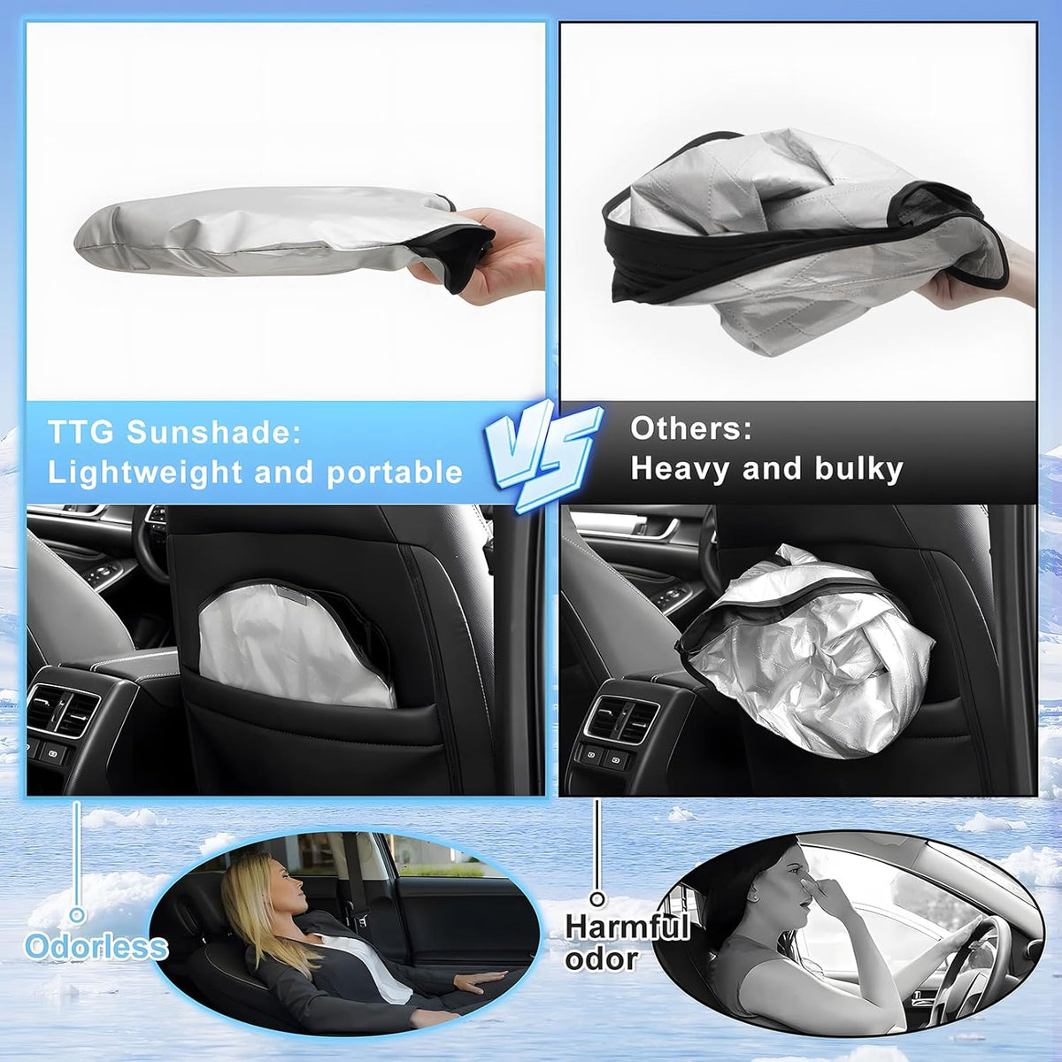T TGBROS Windshield Sun Shade for Toyota Camry 2018-2024 Accessories Foldable Sun Shield Front Window Sunshade Cover Sun Visor Cover Block Heat and Sun Protection