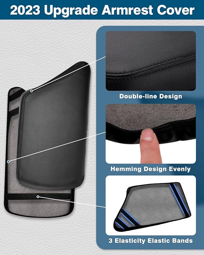 FIILINES Center Console Cover for Dodge Challenger 2015-2023 Center Console Armrest Cover Challenger Interior Accessories Armrest Cover Center Console Pad Anti-Scratch Black