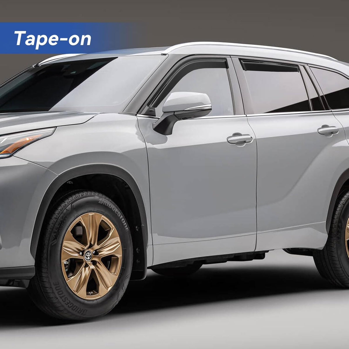 Window Visors Rain Guards for 2020-2025 Toyota Highlander, Out-Channel Window Vent Wind Deflectors Visors Shades for 20 21 22 23 24 25 Highlander
