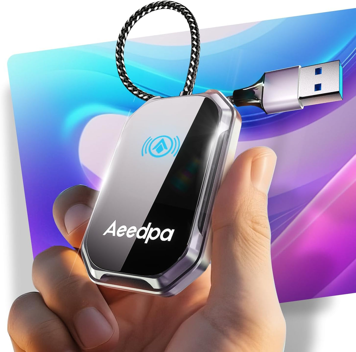 Wireless Android Auto CarPlay Adapter, Touch Connection for Easy Setup, Wireless Upgrade for Wired Android Auto Car Play Dongle, Bluetooth Plug & Play for Android Phones