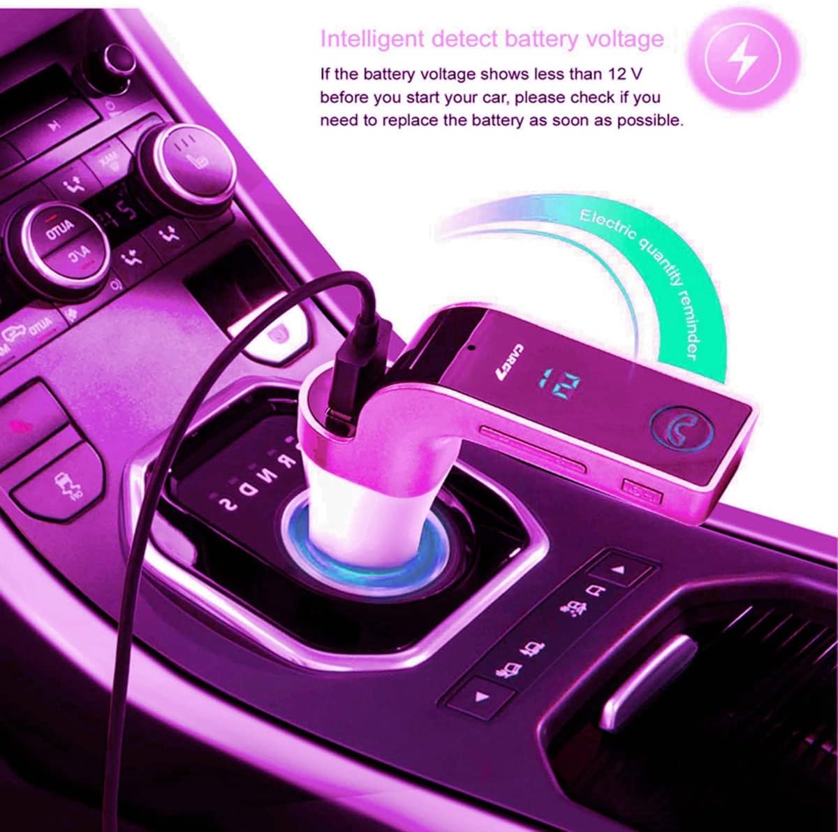 Bluetooth FM Transmitter for car,TIANSHILI handsfree Bluetooth Receiver Car Kit with Mic/TF Card/USB Drive/AUX Play for iPhone,iPad and Other Android Phones