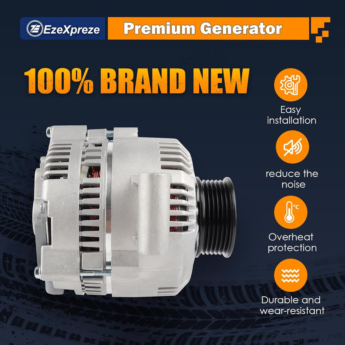 Ezexpreze 7750N New Alternator Compatible With Ford Escort, Ranger, Mazda Pickup 2.3L 2.3 3.0L 3.0 4.0L 5.0 5.0L 5.8 5.8L 1992-1997 92 93 94 95 96 97 F07F-10300-AA F07U-10300-AA F07U-10300-AB AFD0012