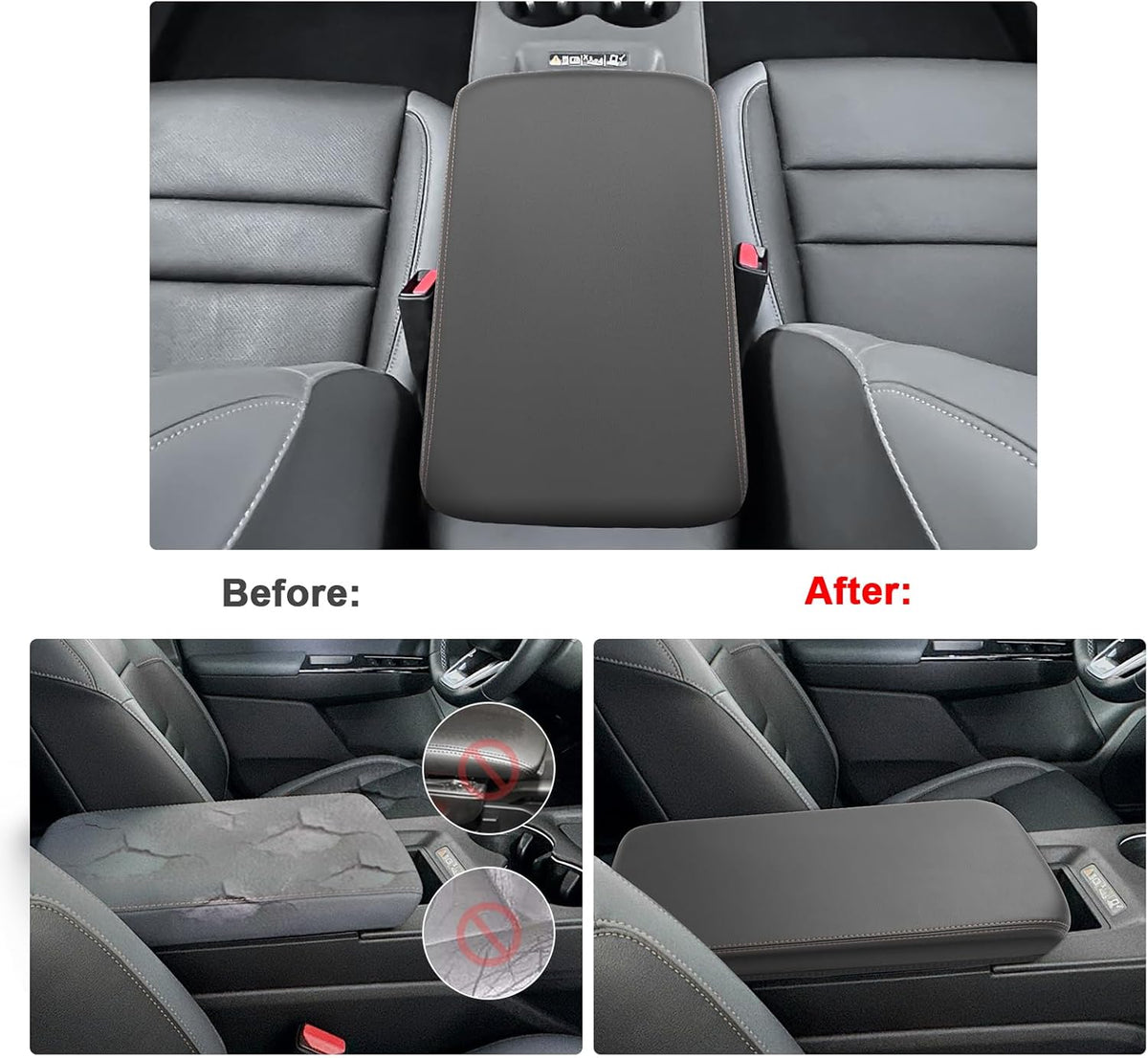 SXCY for 2024 2025 Honda Prologue Armrest Cover [Thin Cover] 2024 2025 Prologue Center Console Cover for 2024 2025 Honda Prologue Console Cover 2024 2025 Prologue Accessory (Brown)