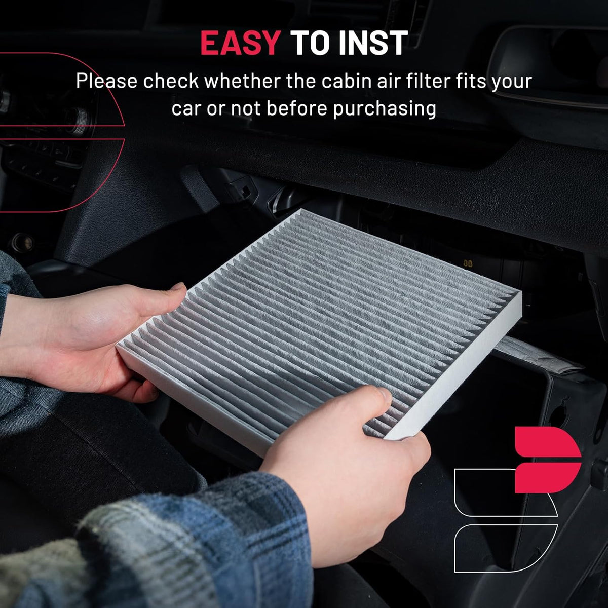 BDFHYK CF10329 Cabin Air Filter with Activated Carbon Compatible with Hyundai 2001-2006 Elantra, 2007-2010 Entourage, 2003-2008 Tiburon, Compatible with Kia 2006-2010 Sedona 3.8L V6