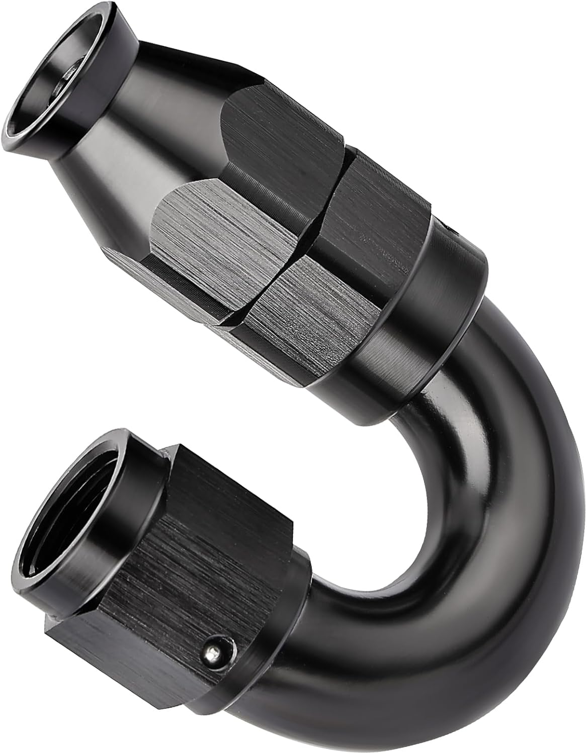 EVIL ENERGY 4AN 180 Degree PTFE One Piece Full Flow End Hose Fitting Aluminum Black