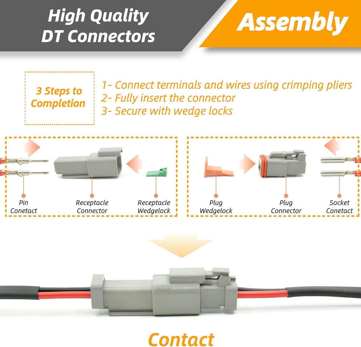 DT Kit for Car Motorcycle Boat (2PIN-8SET)