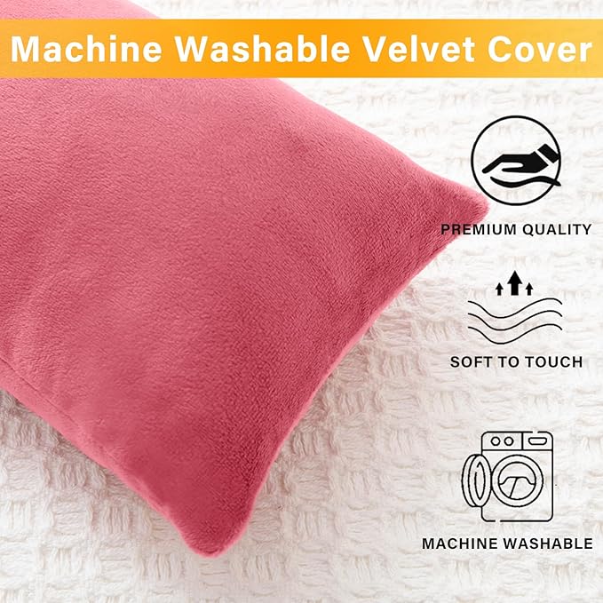 2 Pack Small Pillow, Memory Foam Mini Pillow 11 X 7 Inches for Travel, Sleeping, Nap and Neck, Knee, Lumbar Support, Tiny Cushion for Pet, Dogs (Red)