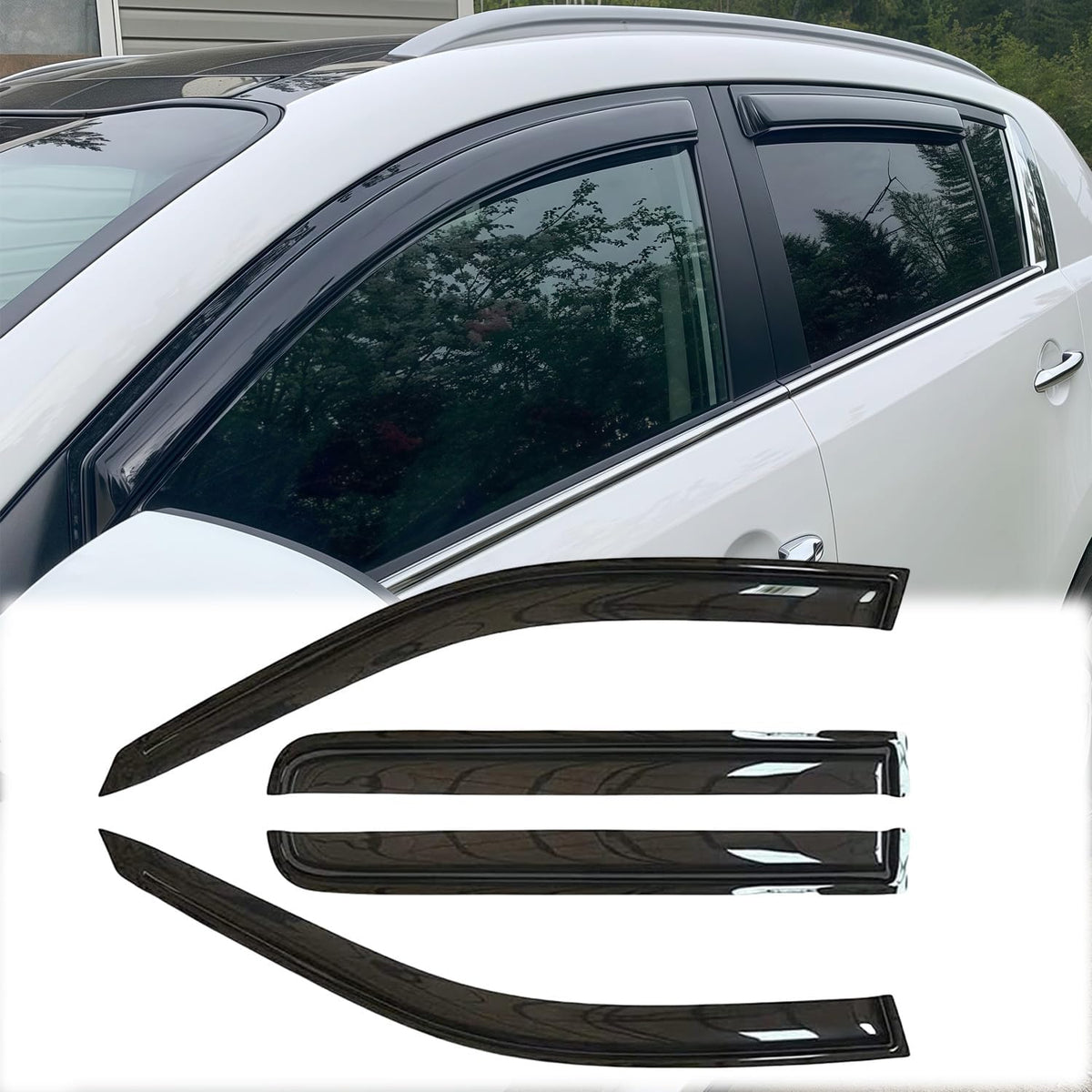 94382 Sunproof Waterproof Side Window Wind Deflector Window Visor fit for 2017-2022 Kia Sportage, 4pcs Protective Replacements Rain Guards Set