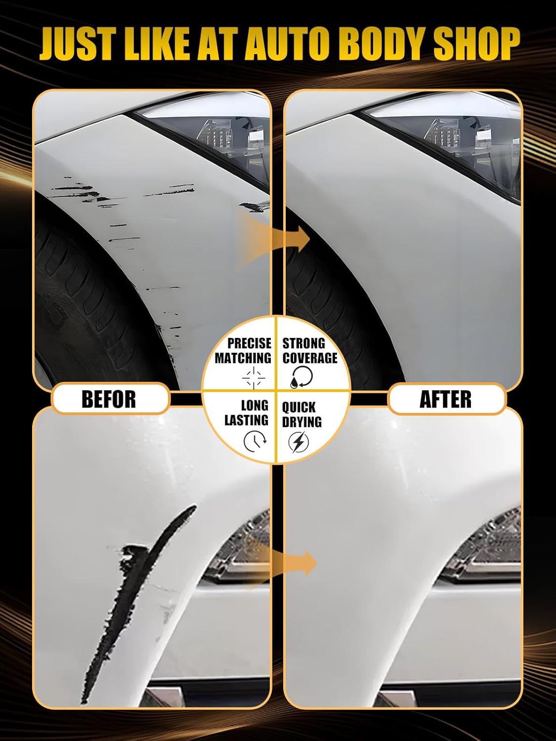 White(Q10) Touch Up Paint Compatible with Nissan, Exact Match Car Paint Pen Automotive Scratch Repair Remover Kit Quick & Easy Solution for Vehile Chips and Nicks