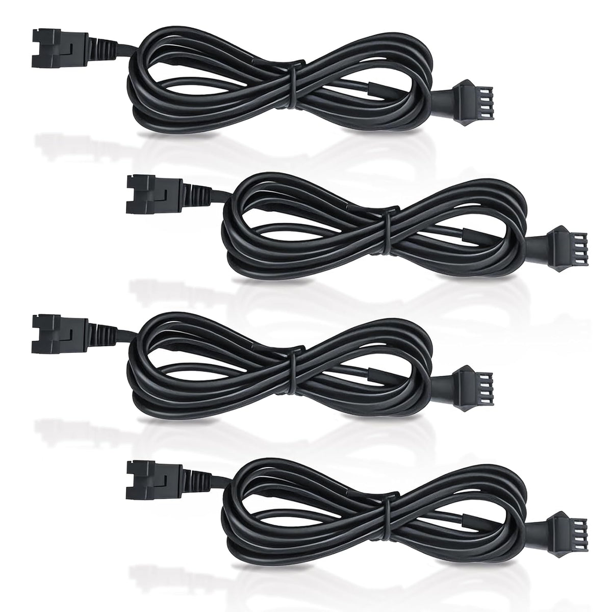 4 Pcs 4 Pin RGB Extension Cable RGB Wire for Motorcycle LED Light Underglow Kit, Compatible with ATV Car Trucks Rock Lights & Neon Strips (60 Inch)