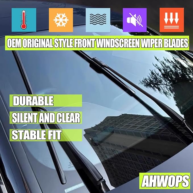 Front Wiper and Rear Wiper Blade Replacement for 2001-2007 Toyota Highlander OEM Wiper Blades, Genuine Replacement (22“/19”/12” 3-Pack)