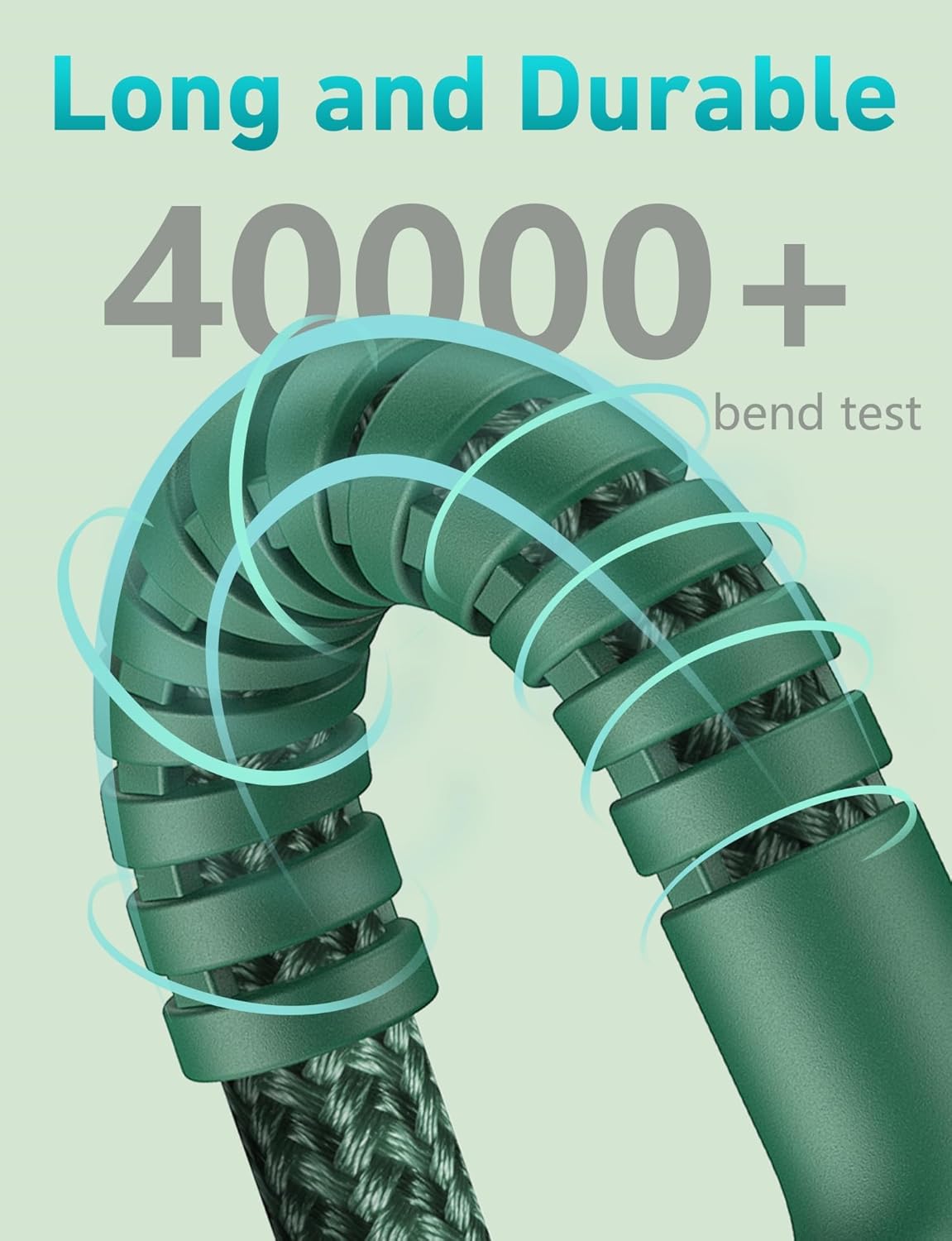 USB C Cable Fast Charging 10FT, 2Pack USBC to USBC Cable, iPhone 16 15 Charger Long Type C Nylon Braided USB-C Charger Cord for iPhone 16/15/Pro Max/Plus/Samsung Galaxy S23/LG/Switch-Green