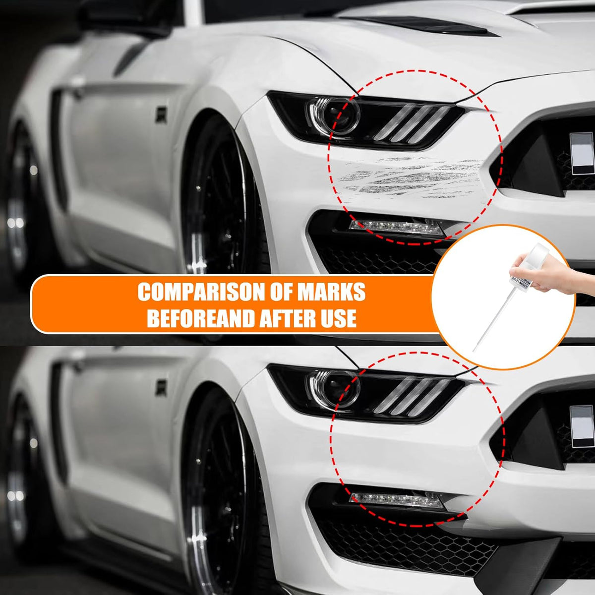 M7 Carbonized Gray Metallic Touch Up Paint for Ford, Car Paint Pen Scratch Repair Two-In-One Touch Up Paint, Premium Car Scratch Remover for Deep Scratches