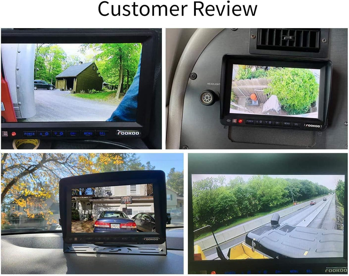 Fookoo Ⅱ HD Backup Camera System Kit, 9''1080P Reversing Monitor+IP69 Waterproof Rear View Camera, Sharp CCD Chip, 100% Not Wash Up, Truck/Semi Trailer/Box Truck/RV (DY901-Wired)