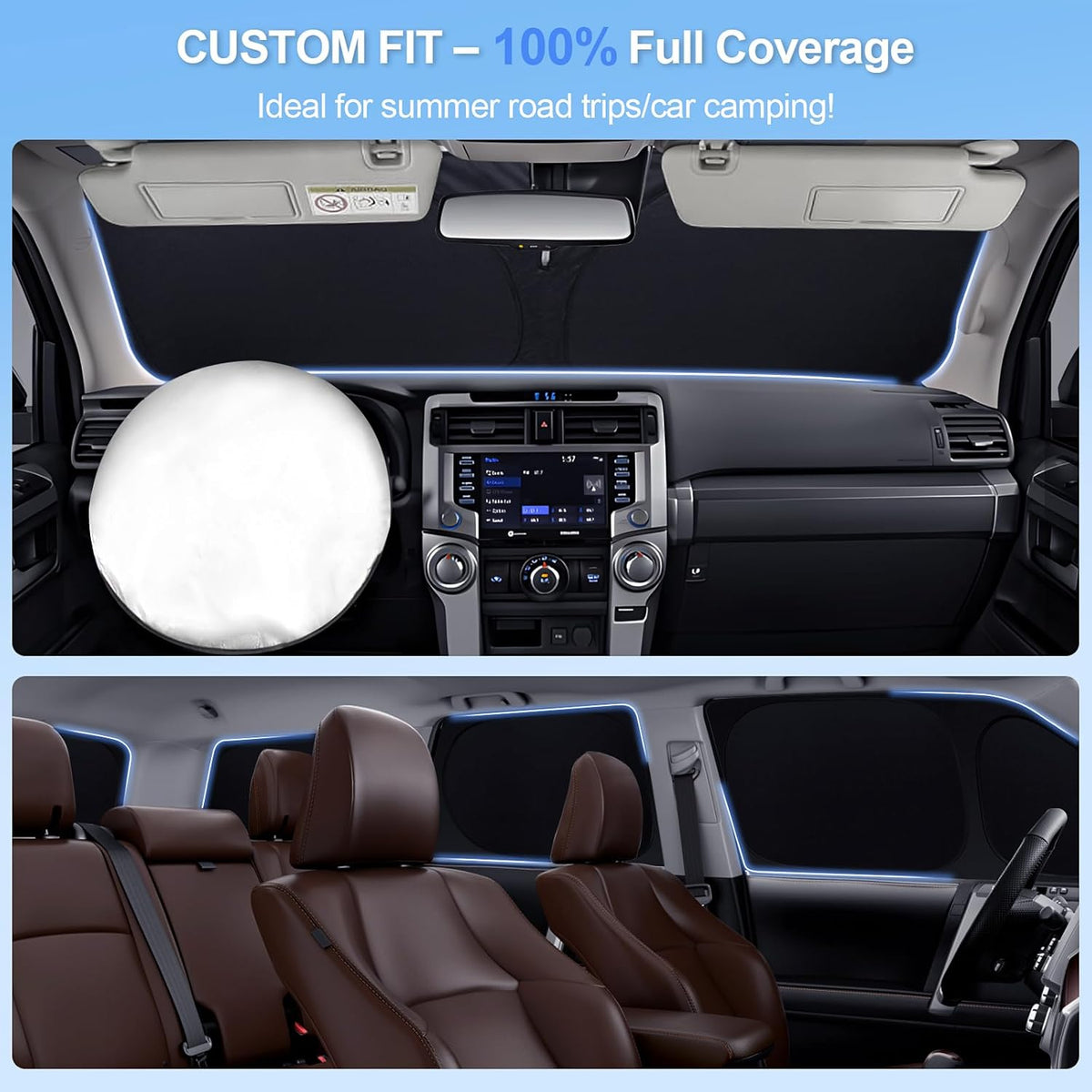 6pcs Car Window Shades for Toyota Prius Hatchback 2016-2022 (NOT Prius C or Prius V) Accessories,Windshield Side Rear Full Sunshade,Sun Visor UV Blocking, Privacy Protection for Camping Outdoor