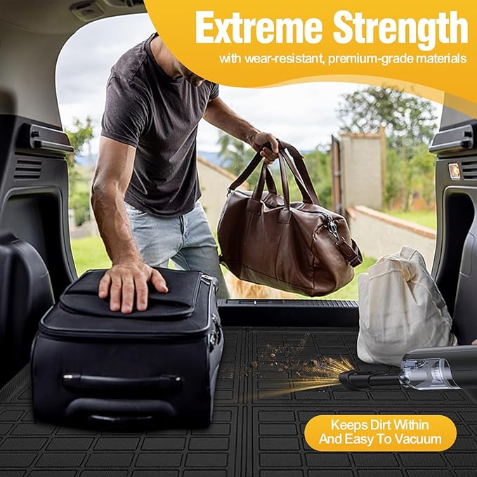 Trunk Liner Cargo Liners for 2008-2012 Ford Escape and Mazda Tribut Mercury Mariner 2008-2011 Rear Trunk Floor Mats 3D Boot Tray All-Weather TPE Black