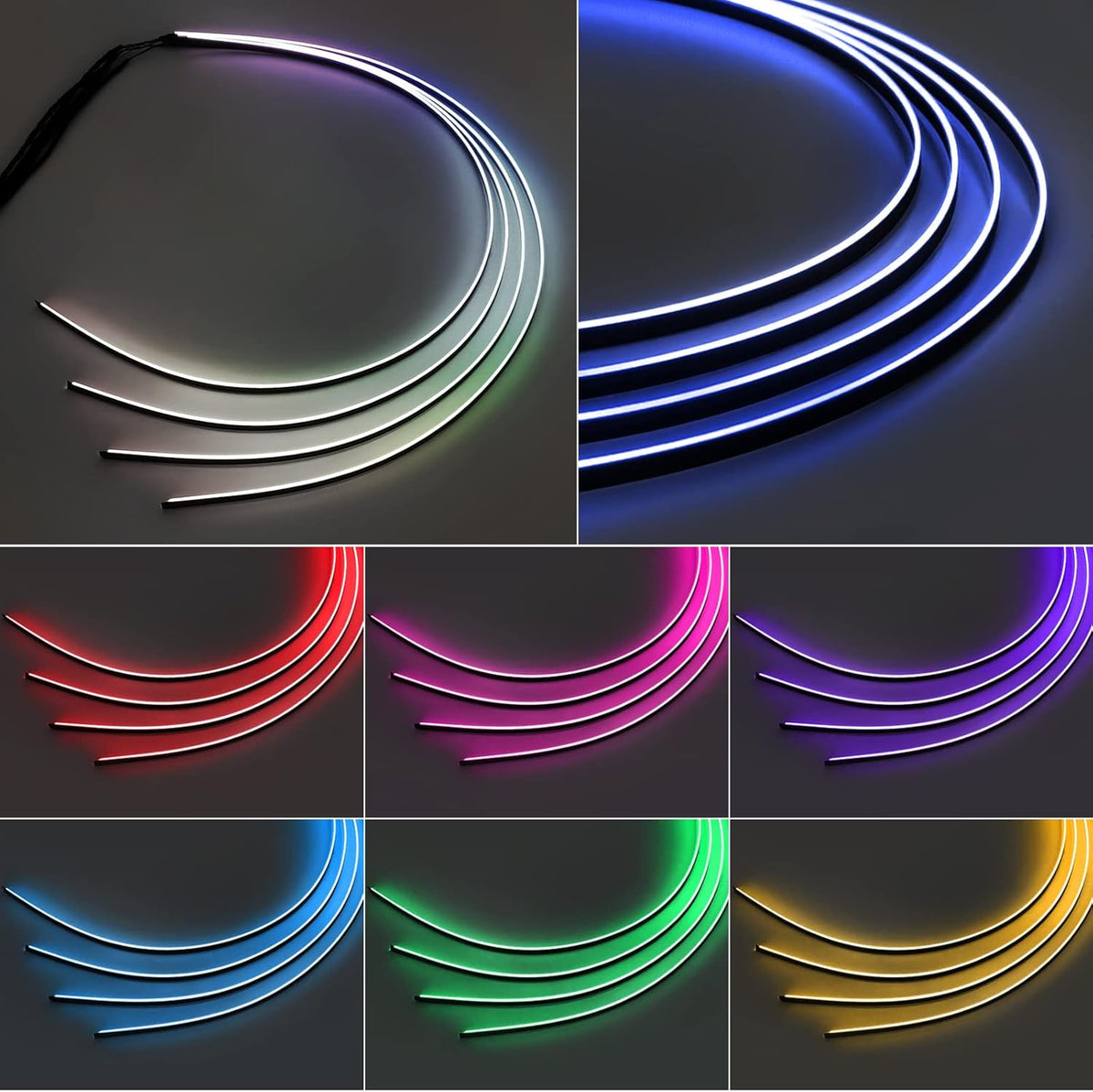RGB Acrylic Interior Car LED Strip Light 43-inch, which fit for RGB Main Controller Connects and sub-Controller kit (not Including)