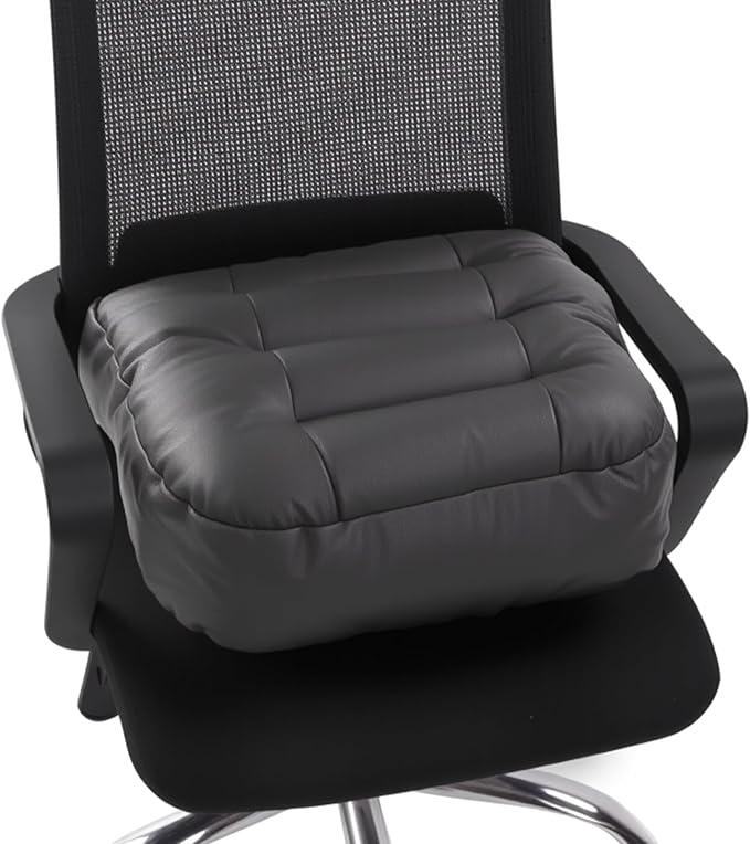 6 inch Extra Thick Seat Cushion, Technology Leather Chair Cushions for Office, Adult Booster Seat with Waterproof and Breathable, Suit for Car Seat, Desk Chair, 18 x 16 x 6 inch, Black