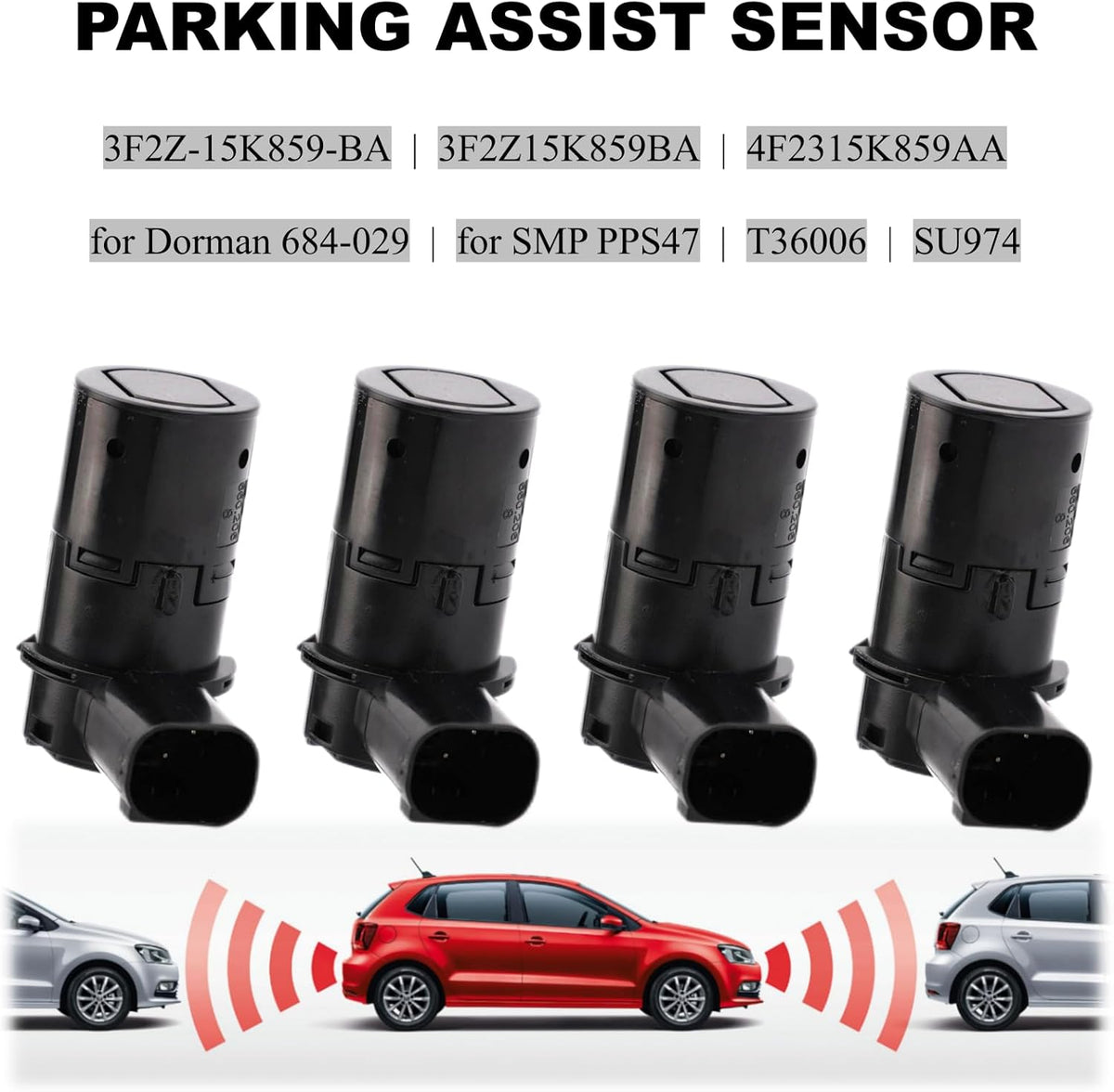 Parking Aid Sensor Fit for 2007-2018 Ford F150 F250 F350 E-150 E-250 Escape Explorer Lincoln Mercury Mariner Mountaineer Backup Rear PDC Parking Sensor Replace# 684-029 3F2Z15K859BA 4F2315K859AA