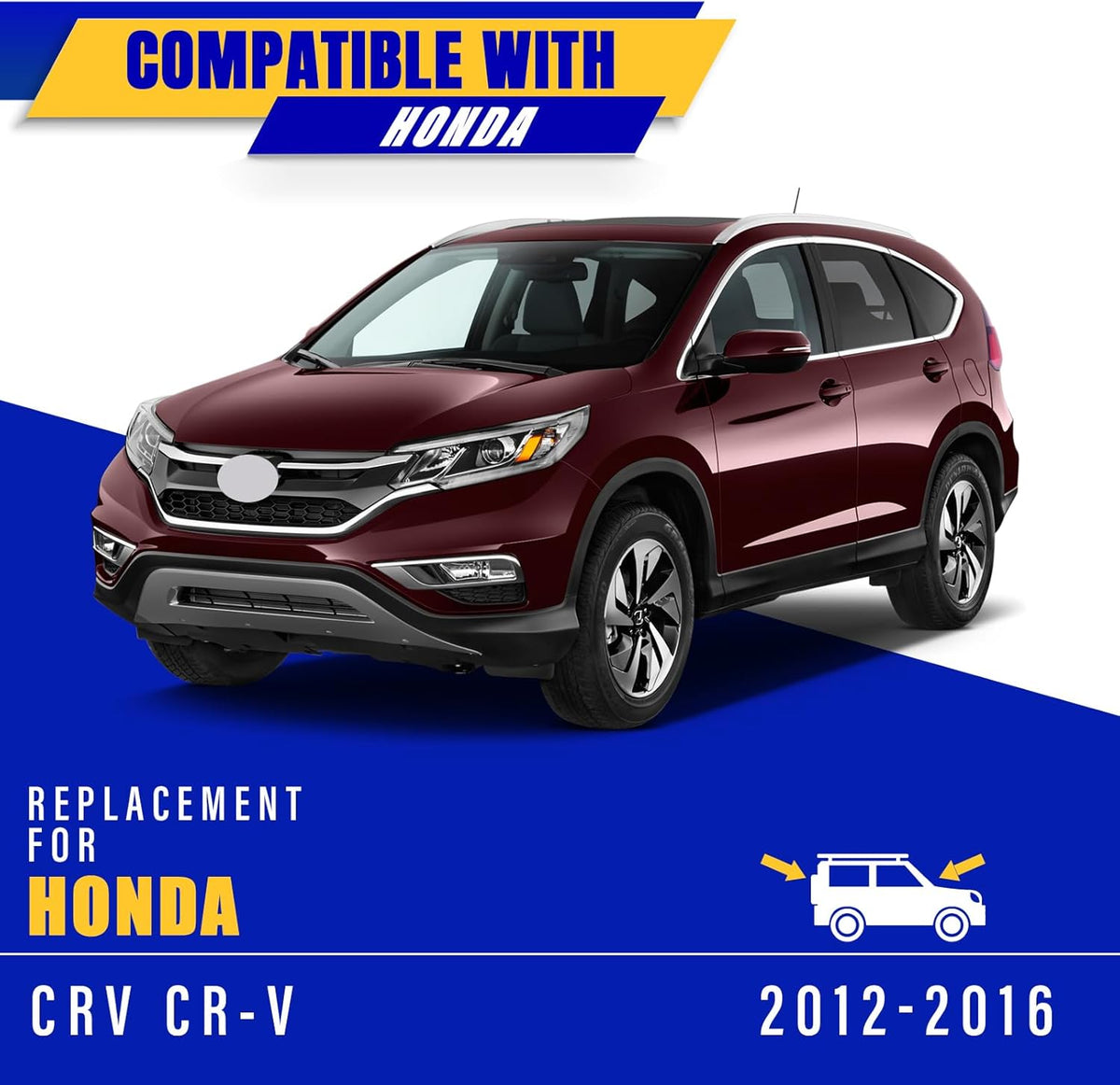 3 wipers Replacement for 2012-2016 Honda CRV CR-V, Windshield Wiper Blades Original Equipment Replacement - 26"/16"/13" (Set of 3) U/J HOOK