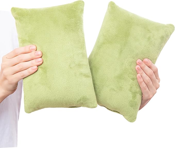 2 Pack Small Pillow, Memory Foam Mini Pillow 11 X 7 Inches for Travel, Sleeping, Nap and Neck, Knee, Lumbar Support, Tiny Cushion for Pet, Dogs (Sage Green)