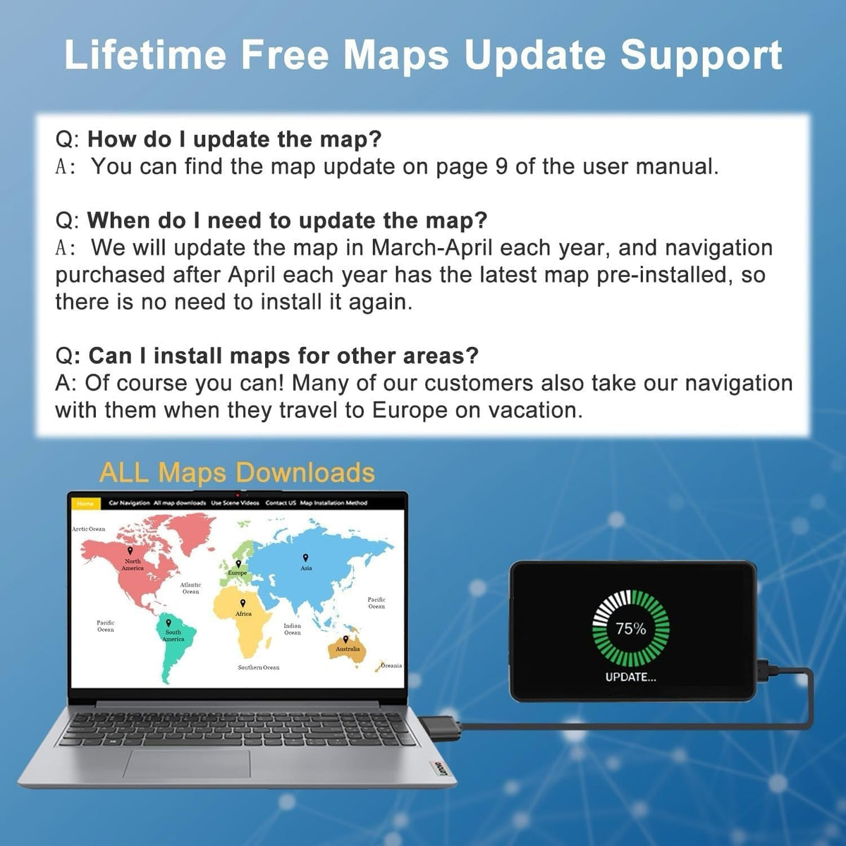 GPS Navigator for Car Truck RV, 9 ” Trucker GPS for Semi Truck 2025 Map， Real Voice Spoken Turn-by-Turn Direction Reminding Navigation System for Cars, Vehicle GPS with Speed and Red Light Warning