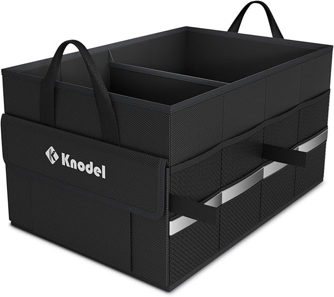 K KNODEL Car Trunk Organizer, Collapsible Car Trunk Storage Organizer, Car Organizer and Storage for SUV, Truck, Sedan (Small, Black)