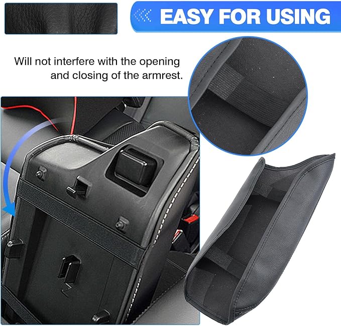 Autorder Center Console Cover for 2019-2023 Ford Ranger Accessories Armrest Cover Carbon Fiber Middle Console Pad Anti-Scratch Armrest Protector (NOT for 2023 Ranger XL/Raptor/Wildtrak)