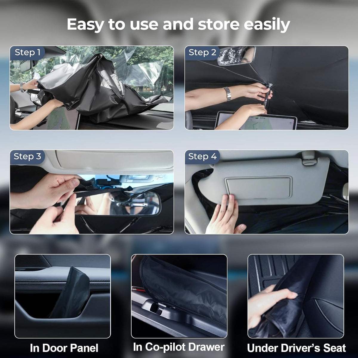 Windshield Sun Shade Umbrella: for Honda Accord 2022 2023 2024 2025 - Front Car Window Shades - Double 11th-Accord Thickened Foldable Automotive Sunshades Block UV Keep Cool