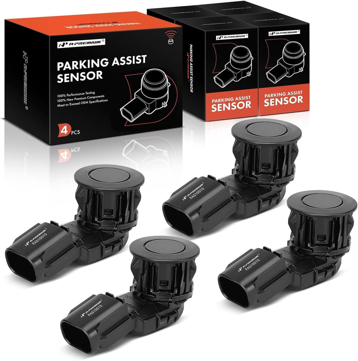 A-Premium 4-PC Reverse Backup Parking Assist Sensor Compatible with Select Toyota Models - RAV4 2014-2018, Tacoma 2015-2022, Tundra 2014-2021, Replace# 89341-0C010, 89341-0C020