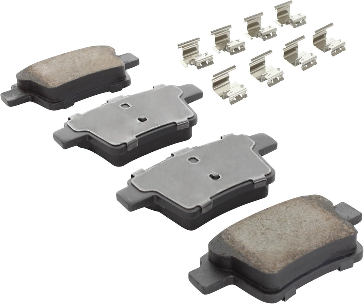Premium Ceramic Rear Brake Pads (1001-1071C) Compatible with 2005-2009 Fiat/Ford/Jaguar/Mercury (Five Hundred/Freestyle/Montego/Punto/Sable/Taurus/Taurus X/X-Type)